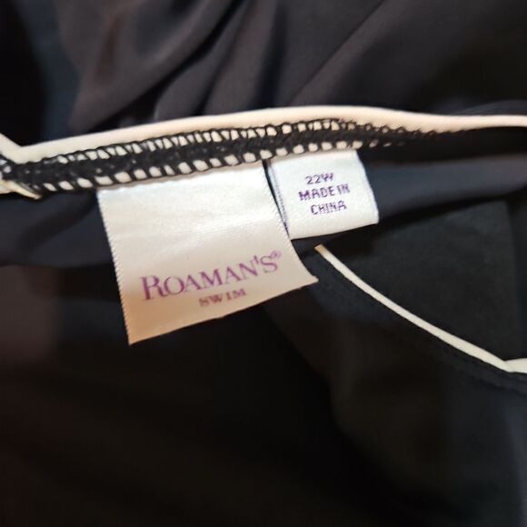 Roaman's Black and White Swimsuit Slimming Waist sz 22W - Picture 3 of 5
